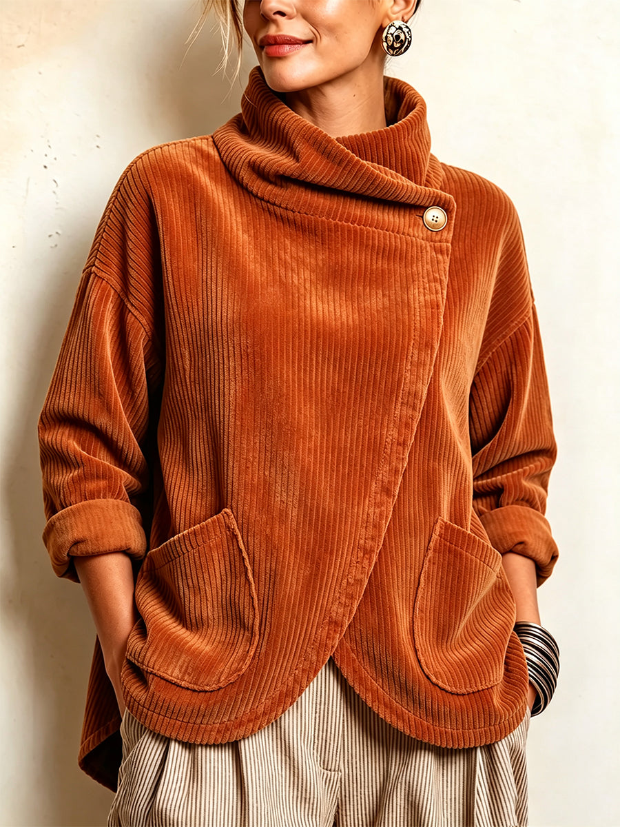 Sisuda  - Chaqueta Asimétrica De Pana Con Botones