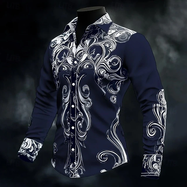 Leighton - Camisa Con Botones y Estampado Barroco Vintage