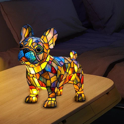 GlowHound - Lámpara De Perro Con Vidriera