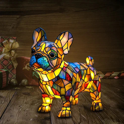GlowHound - Lámpara De Perro Con Vidriera