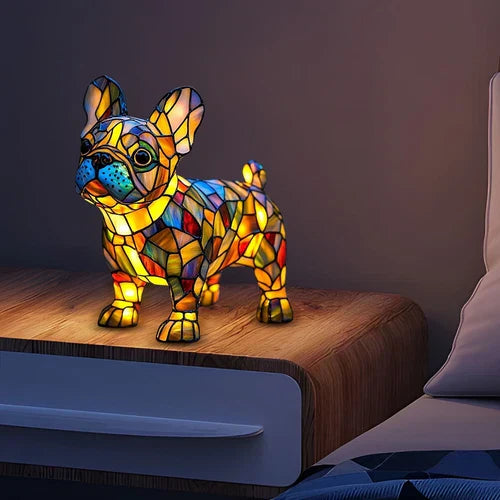 GlowHound - Lámpara De Perro Con Vidriera