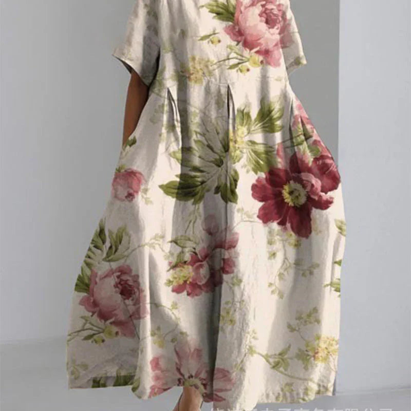 Jitske - Vestido Con Cordones y Estampado Floral