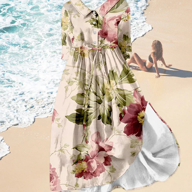 Jitske - Vestido Con Cordones y Estampado Floral