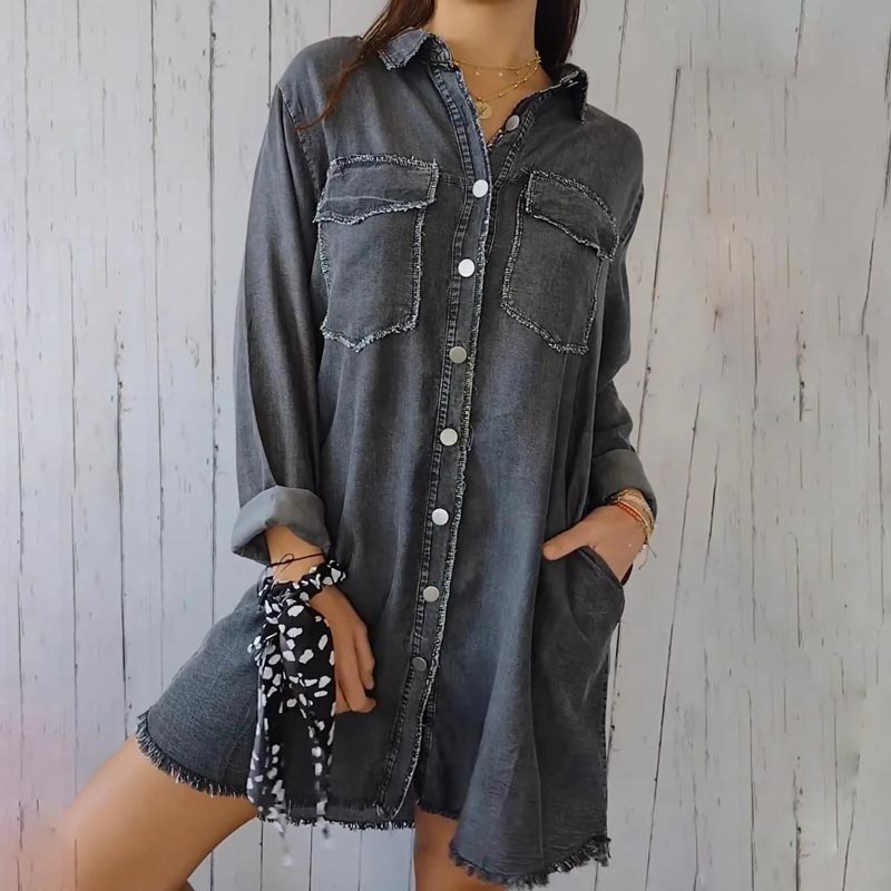 Christiane - Vestido Camisero Oversize de Denim