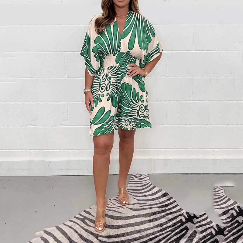 Linoya - Mini Vestido Con llamativo Estampado Botánico