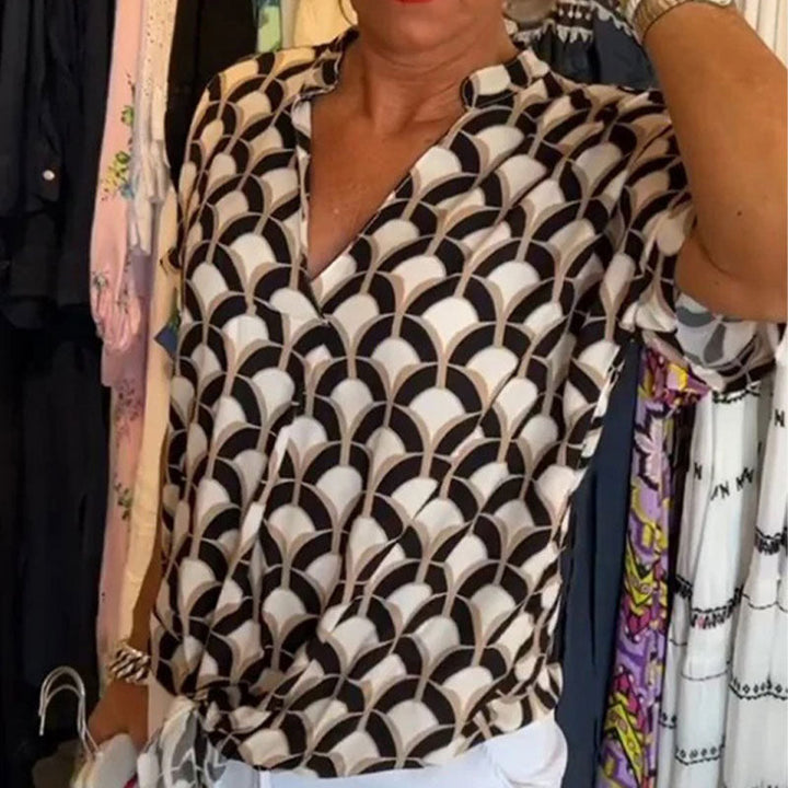 Naskia - Blusa De Manga Corta Con Cuello En V