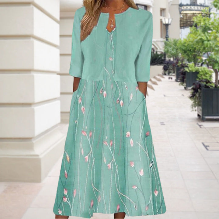 Elvina - Vestido Midi de Dos Piezas con Estampado Floral