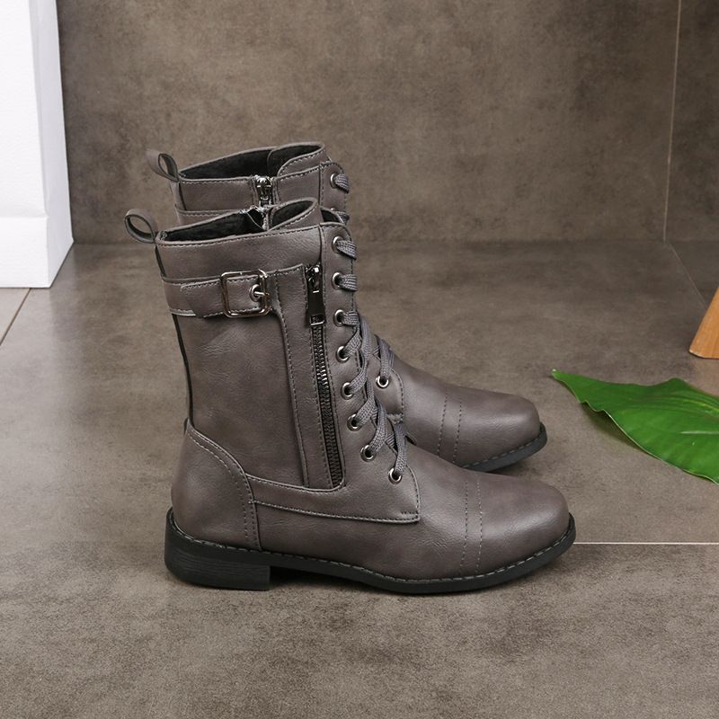 Eugenie - Botas Ortopédicas de Cuero con Cremallera Lateral