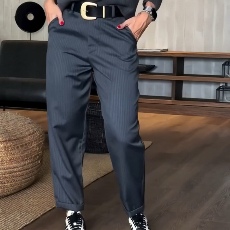 Asuman - Pantalón Recto Informal De Cintura Alta