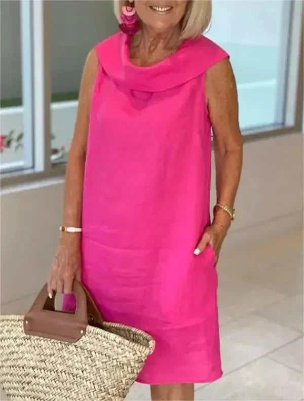 Sinja - Vestido De Moda De Algodón y Lino