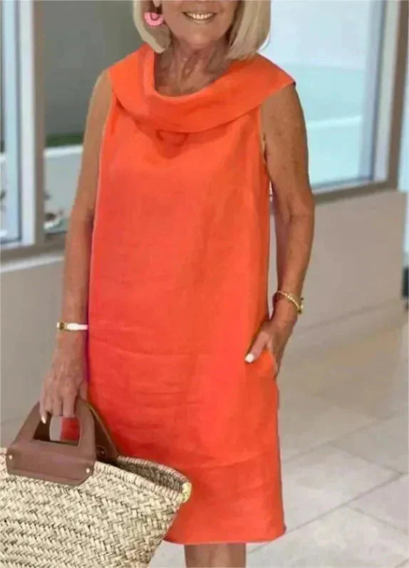 Sinja - Vestido De Moda De Algodón y Lino