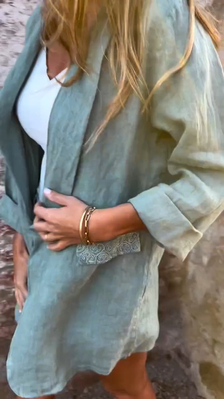 Mirana - Blusa Abierta De aAlgodón y Lino