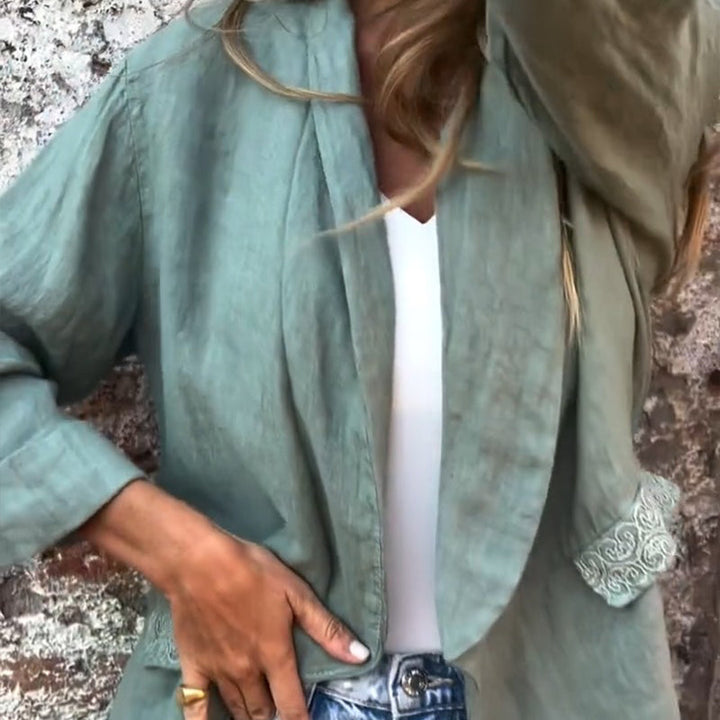 Mirana - Blusa Abierta De aAlgodón y Lino