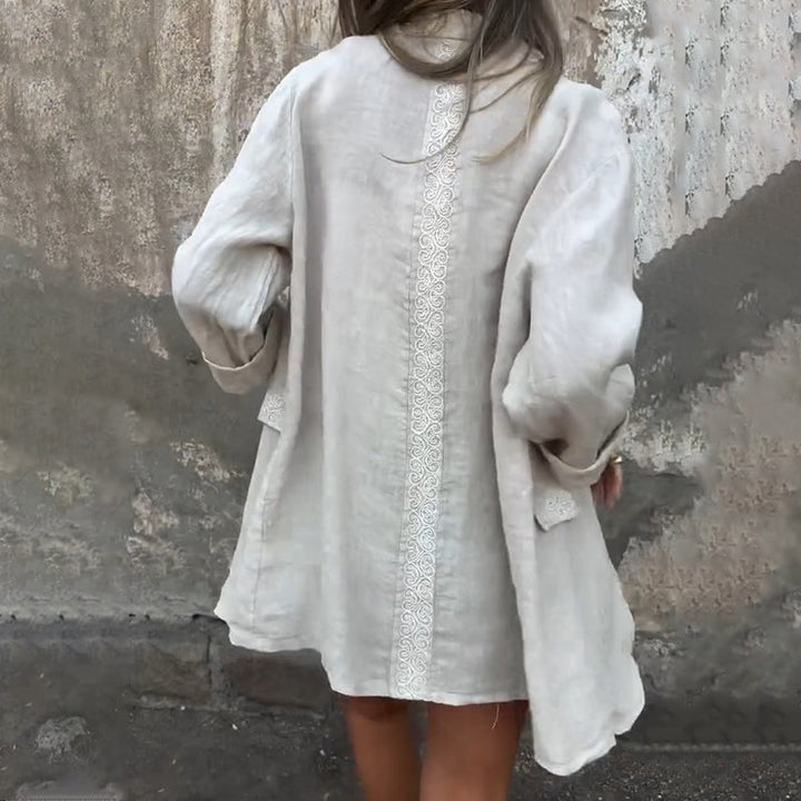 Mirana - Blusa Abierta De aAlgodón y Lino