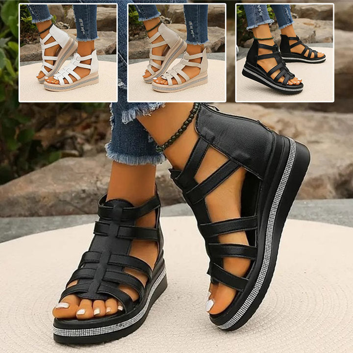 Queena - Sandalias Con Cuña De Strass