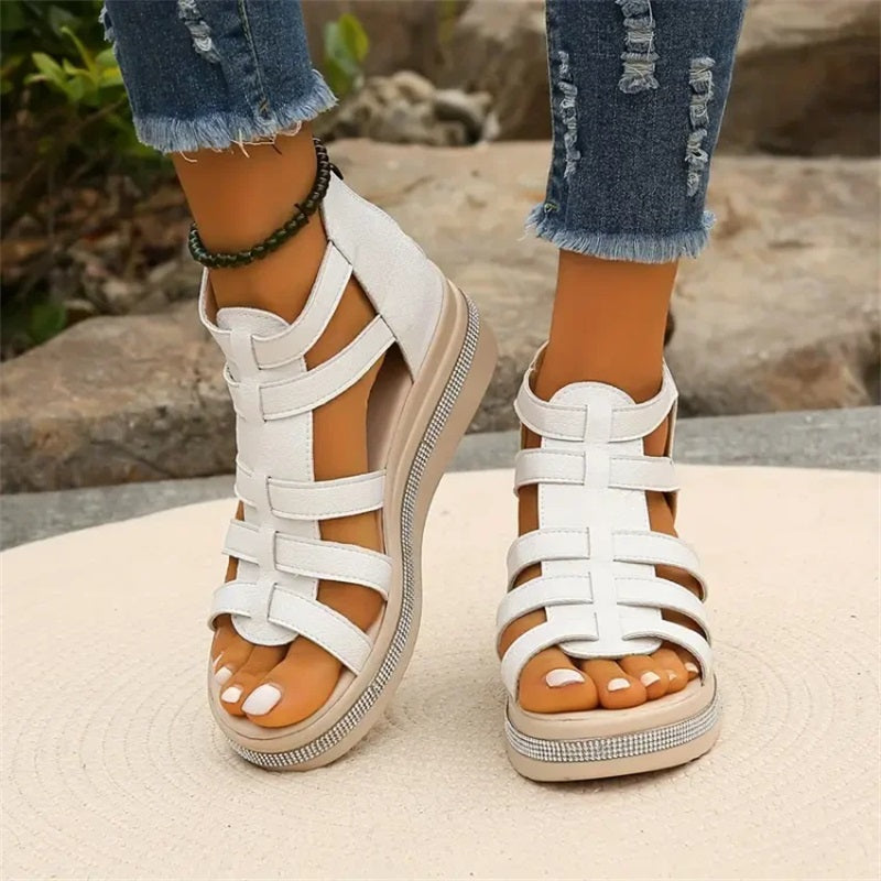 Queena - Sandalias Con Cuña De Strass