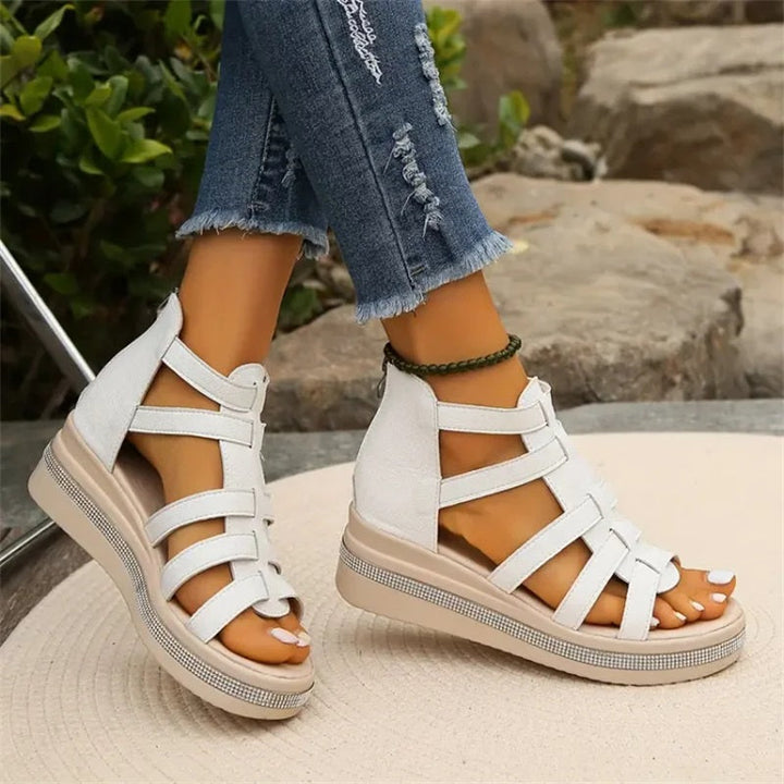 Queena - Sandalias Con Cuña De Strass