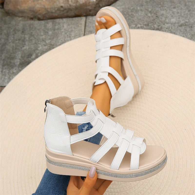 Queena - Sandalias Con Cuña De Strass