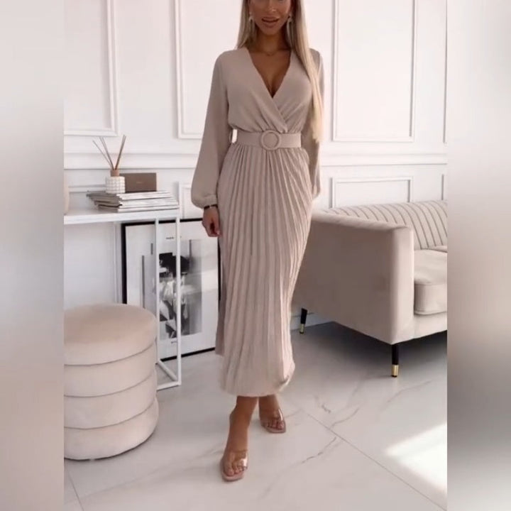 Elza - Vestido Midi Plisado Elegante