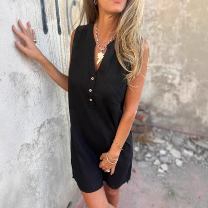 Paula - Vestido Sin Mangas Con Cuello En V