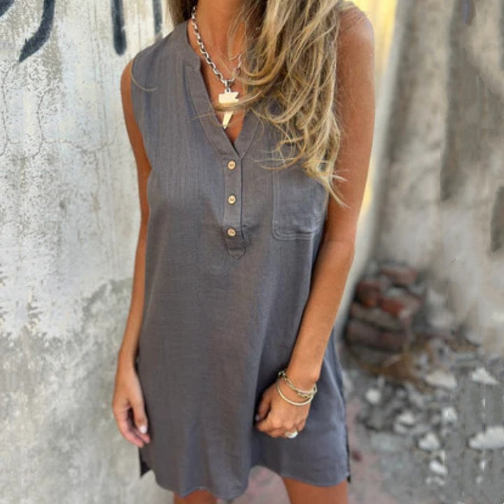 Paula - Vestido Sin Mangas Con Cuello En V