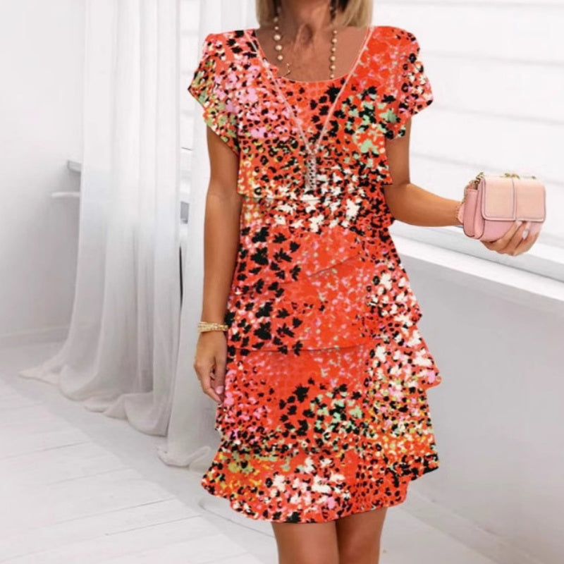 Jonna - Elegante Vestido Con Estampado de leopardo y lentejuelas