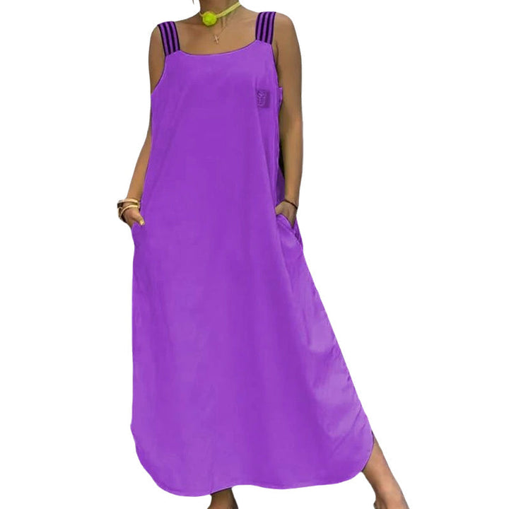 Allyson - Vestido Largo Con Tirantes Anchos Y Bolsillos