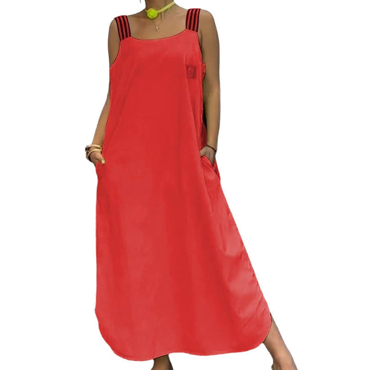 Allyson - Vestido Largo Con Tirantes Anchos Y Bolsillos