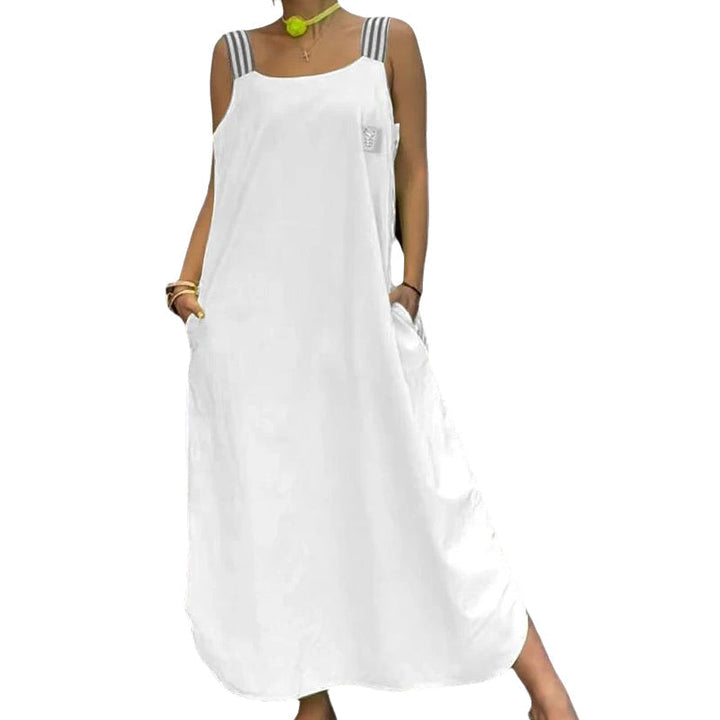 Allyson - Vestido Largo Con Tirantes Anchos Y Bolsillos