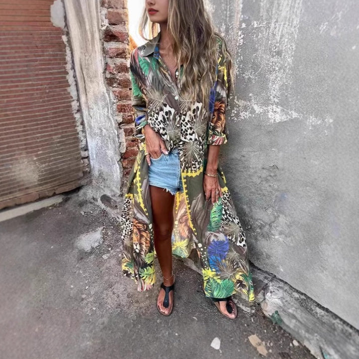 Roelie - Vestido Estampado De Manga Larga
