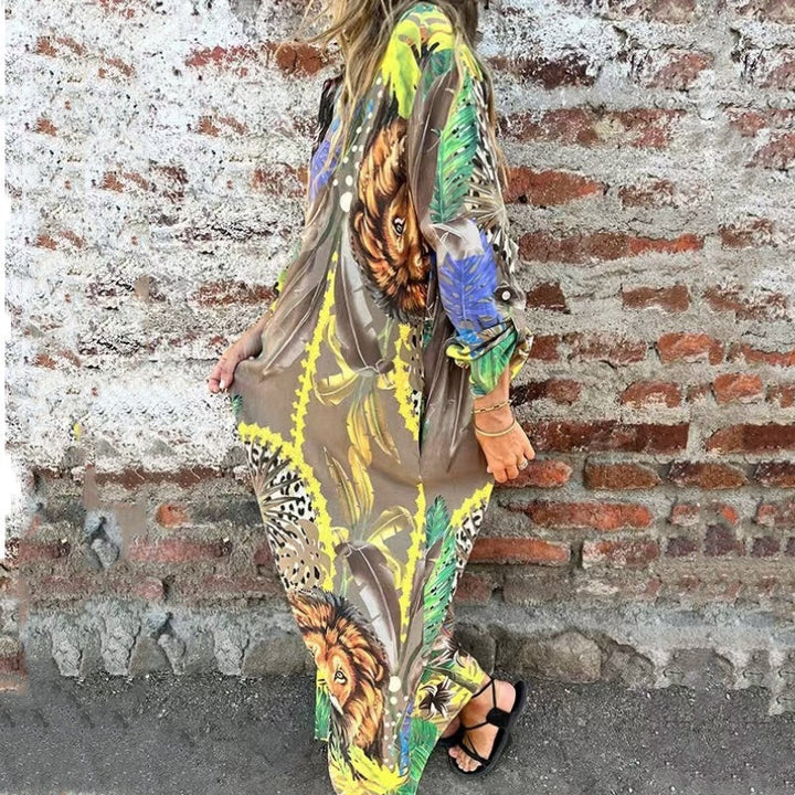 Roelie - Vestido Estampado De Manga Larga