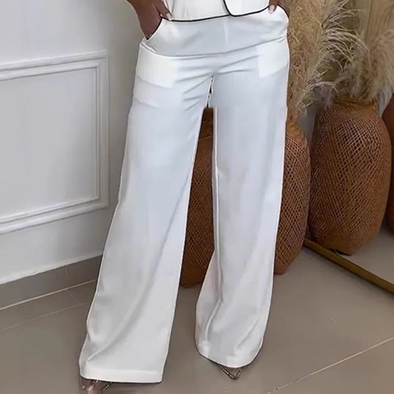 Sandy - Conjunto De Pantalones Anchos Con Un Solo Hombro
