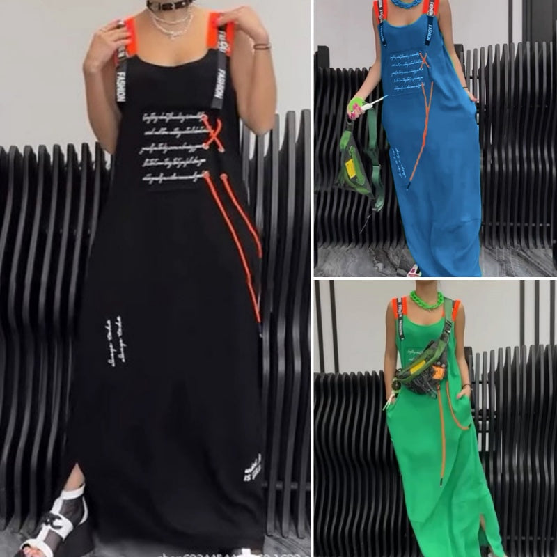 Wafia - Vestido Informal Sin Mangas Estampado