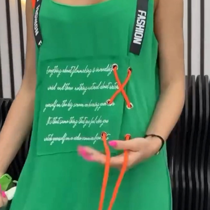 Wafia - Vestido Informal Sin Mangas Estampado