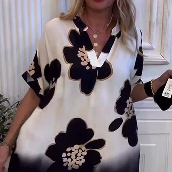 Chrysanthi - Vestido Floral Holgado a La Moda