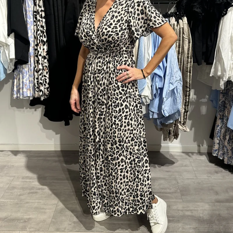 Sirina - Vestido Largo Con Estampado De Leopardo