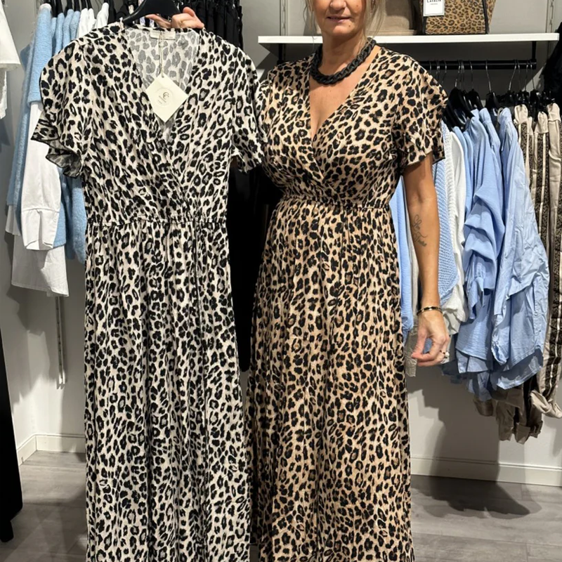 Sirina - Vestido Largo Con Estampado De Leopardo