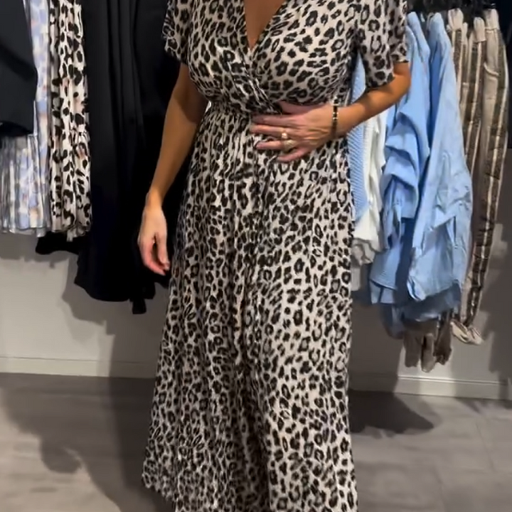 Sirina - Vestido Largo Con Estampado De Leopardo