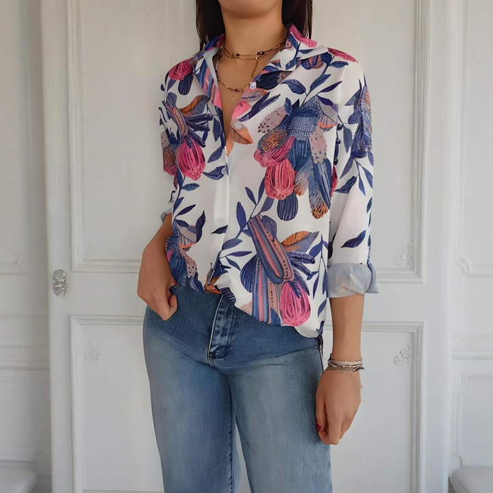 Garner - Camisa Elegante Con Estampado Floral