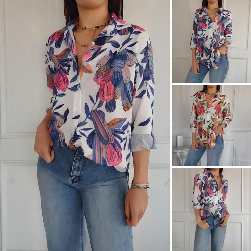 Garner - Camisa Elegante Con Estampado Floral