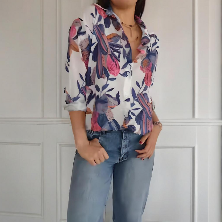 Garner - Camisa Elegante Con Estampado Floral