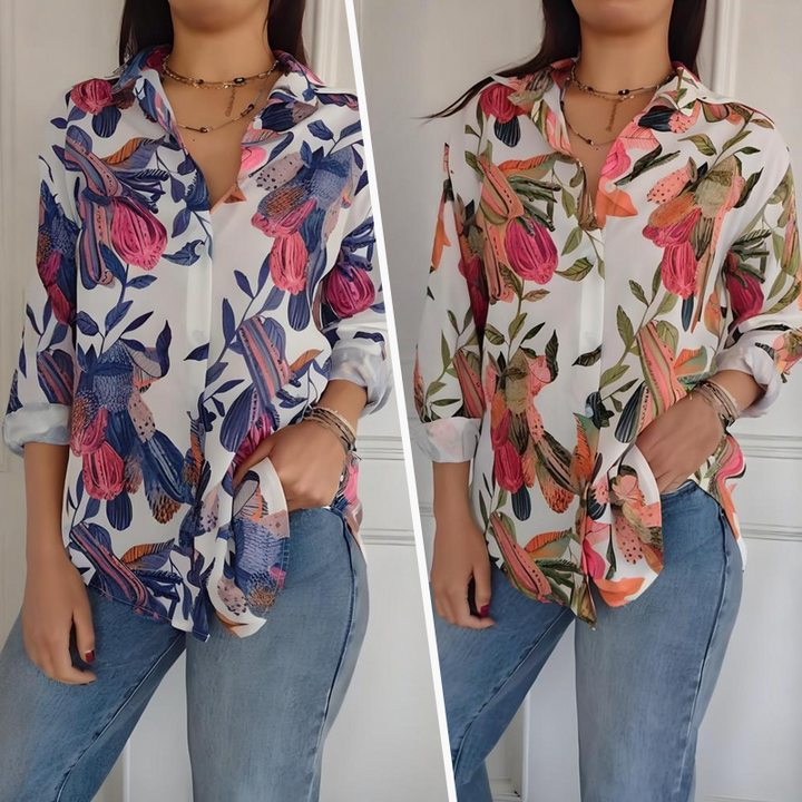 Garner - Camisa Elegante Con Estampado Floral
