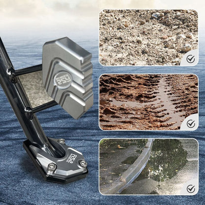 BalanceGuard - Placa De Extensión Para El Caballete Lateral De La Motocicleta Almohadilla De Apoyo Para Los Pies