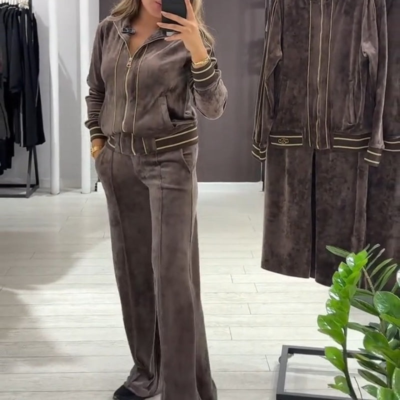 Alyn - Chaqueta Con Cremallera Y Pantalones De Pierna Ancha