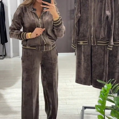 Alyn - Chaqueta Con Cremallera Y Pantalones De Pierna Ancha