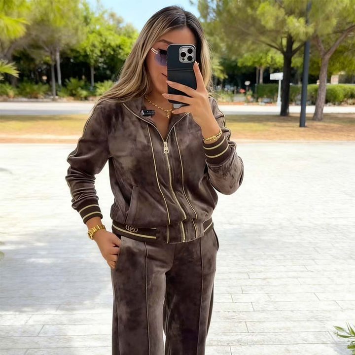 Alyn - Chaqueta Con Cremallera Y Pantalones De Pierna Ancha