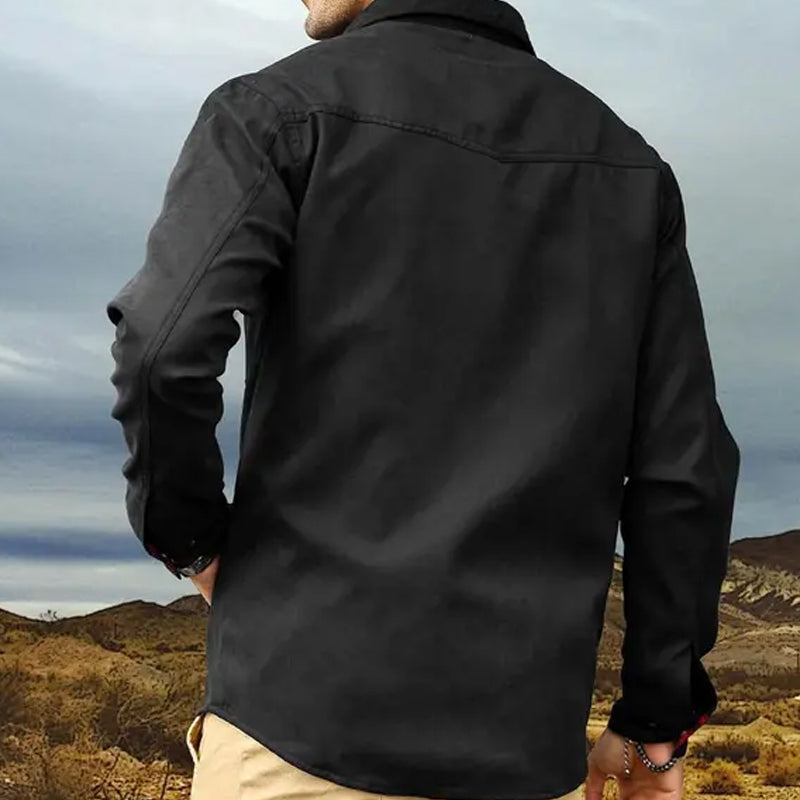 Elkan - Chaqueta Western Con Forro de Franela y Botones a Presión