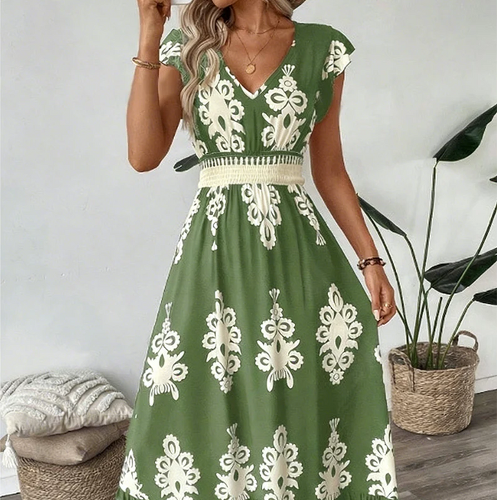 Ranika - Vestido Largo Sin Mangas Con Cuello En V