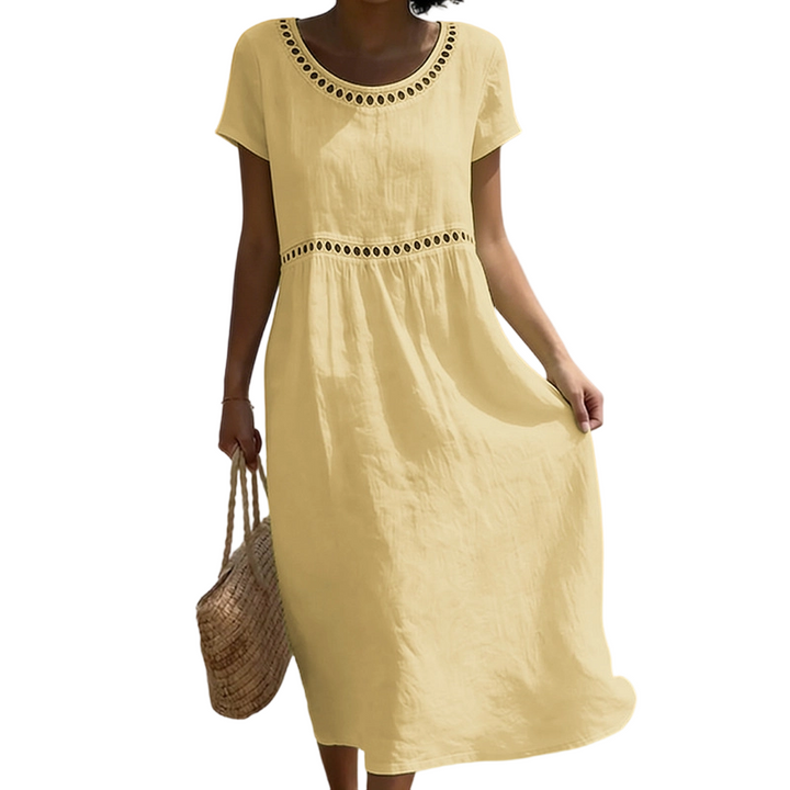 Tarsha - Elegante Vestido Midi de Lino