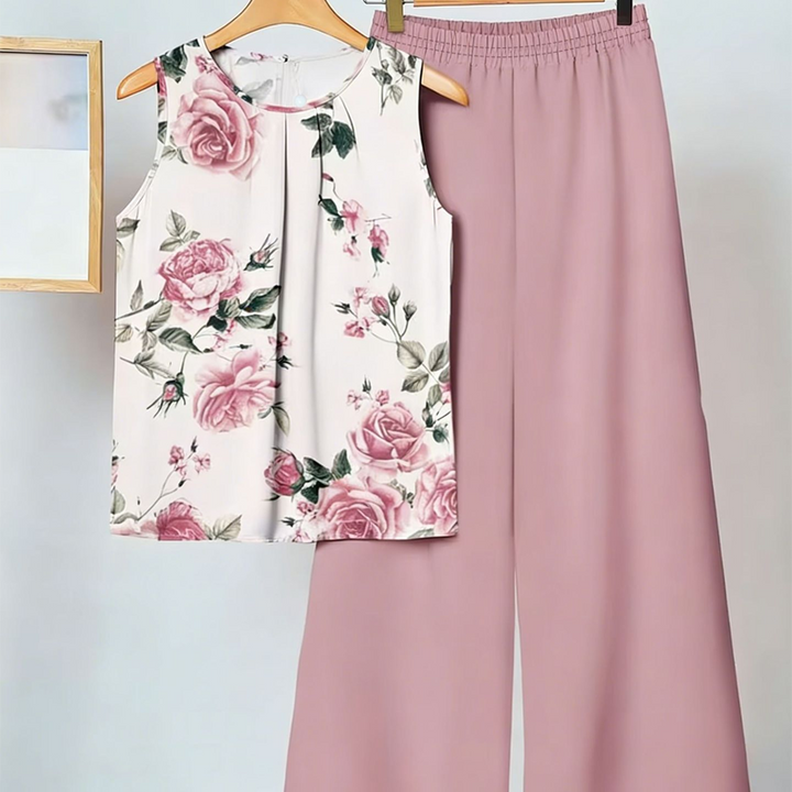 Anemiek - Elegante Conjunto de Dos Piezas Estampado